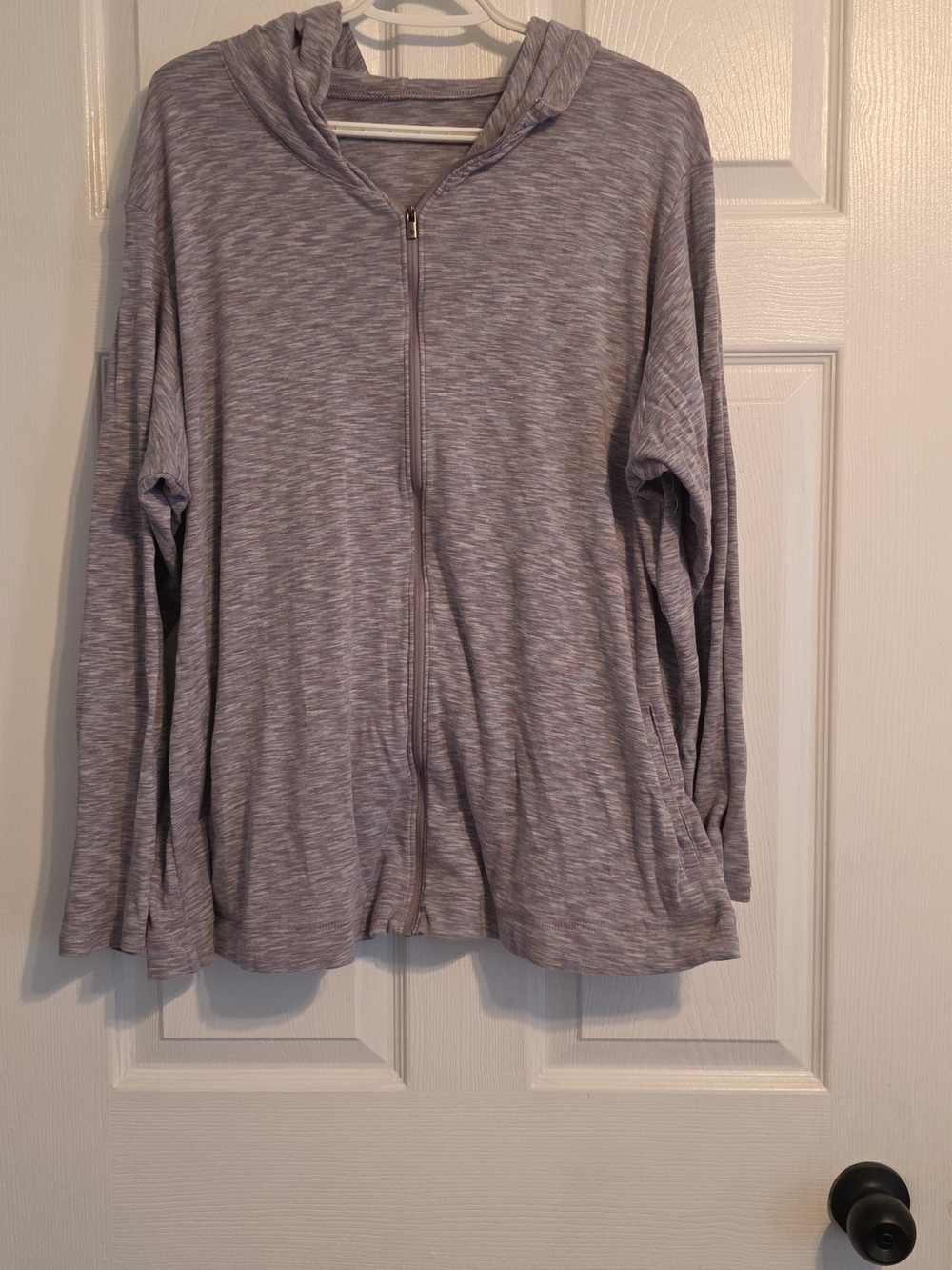 Light Gray/Pink womens Zip Hoodie Sweater